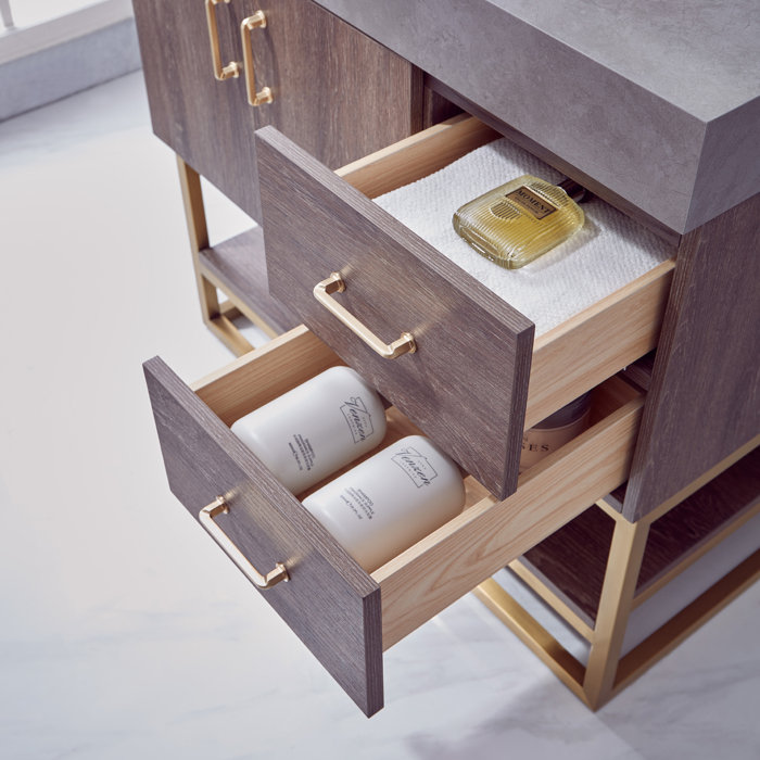 Wade Logan® Annice 36'' Single Bathroom Vanity with Stone Top & Reviews